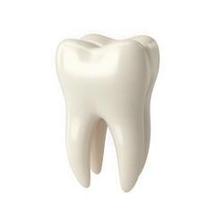 Healthy tooth isolated on white background, dental care concept 3d rendering isolated on transparent background