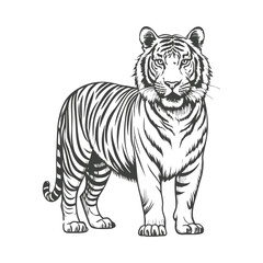 Stylish Tribal Leopard Illustration in Black and White – Artistic Wild Cat Design for Tattoos, Logos, Animal Art, Vector Graphic