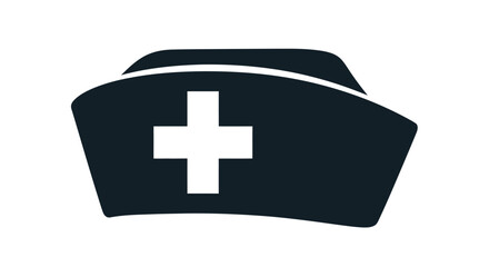 Nurse hat icon simple flat vector design isolated on white background for medical and healthcare applications