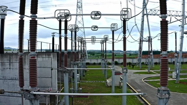 Power Grid Substation with High Voltage Equipment in Zhanjiang Southern China Electrical Infrastructure