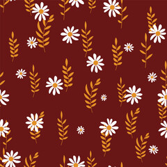Flower vector dark red background pattern