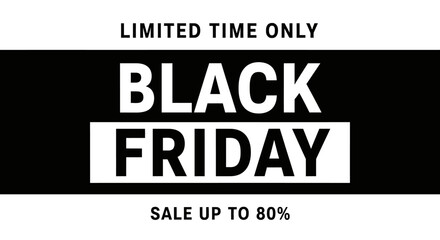 Fototapeta premium Black friday sale graphic. bold white 