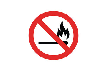 No open flames or matches allowed sign