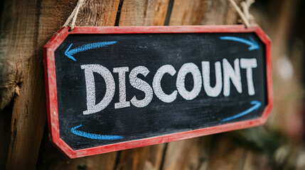 Huge discount sale now on shop chalkboard sign for retail promotion event