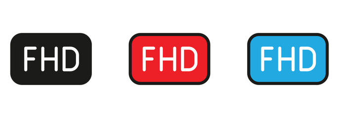 Colorful FHD Resolution Badges for Modern Technology Displays & High Definition Screens, Perfect for Tech Companies and Product Marketing Materials
