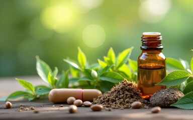 Natural herbal medicine. Alternative medicine concept. High quality
