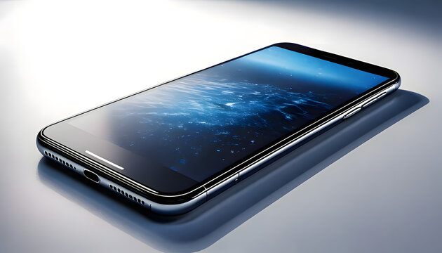 Modern smartphone displaying vibrant futuristic technology