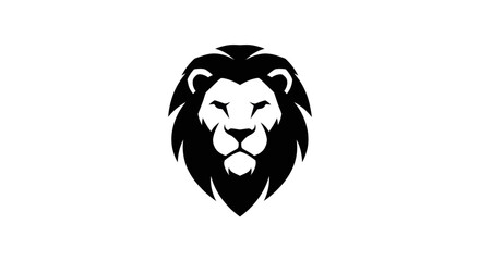 Bold black and white lion head logo design on a clean white background © Hype