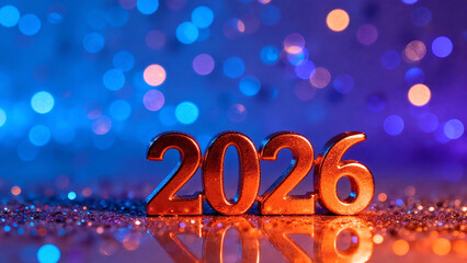 Exciting 2026 new year celebration with sparkling lights and shimmering glitter creating a festive mood for upcoming holiday season