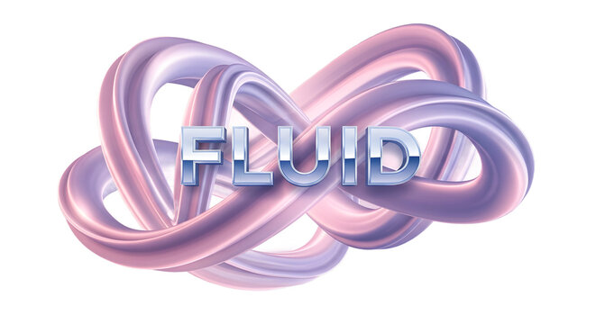 Intertwined fluidity art with text