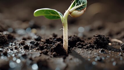 Close-up shot of cracked soil with moisture, highlighting earthy textures. - Powered by Adobe