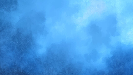Abstract Dramatic Deep Blue Cloudscape Texture With Watercolor Background with Bright Central Glow for Fantasy, Sci-Fi, Aquatic & Digital Design.