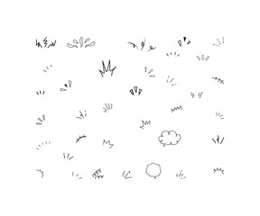 Hand-Sketched Notice and Attention Icons – Highlights, Emphasis Points, and Decorative Accents