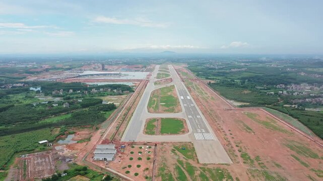 Aerial Photography of Airport Runway in Wuchuan Zhanjiang China Aviation Infrastructure
