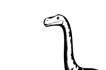 Fototapeta premium Tall dinosaur with an elongated neck, showcasing unique patterns and friendly expression