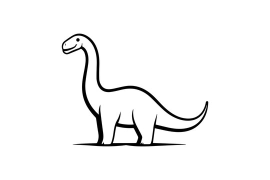 Friendly dinosaur stands proudly with cheerful expression, highlighting simplicity and charm