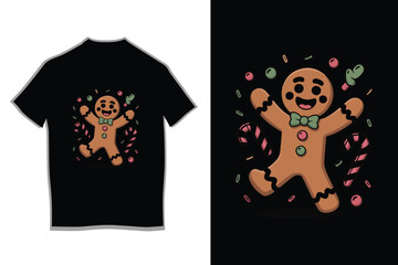 Cute Happy Gingerbread Man Candy Sprinkles Design