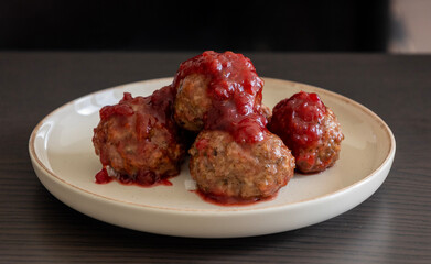 turkey meatballs with cranberry sauce thanksgiving dish
