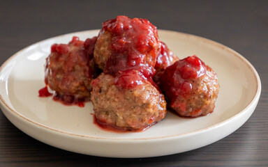 turkey meatballs with cranberry sauce thanksgiving dish