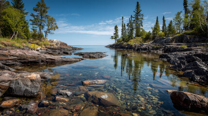 Shoreline of Lake Superior Area.