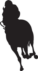 競馬の調教をしているシーンのシルエット