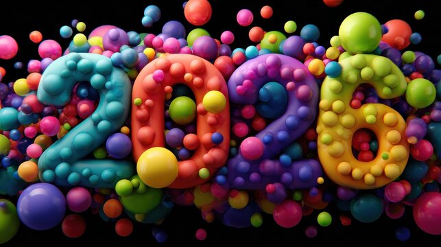 happy new year 2026 colorful vector illustration