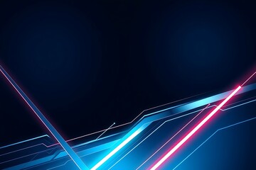 Generative AI digital circuit board light streaks and lines.