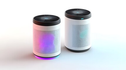Colorful Wireless Smart Speakers Enhancing Modern Home or Office Atmosphere