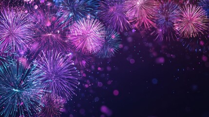 celebrate arrival of 2025 with this vibrant happy new year banner featuring colorful fireworks and dynamic geometric shapes its perfect way to express joy and excitement