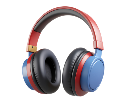 Headphones music isolated on transparent background headphones Bluetooth