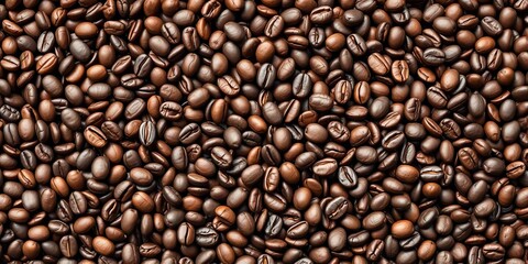 Intricate geometric pattern formed by roasted coffee beans,  close-up,  nature