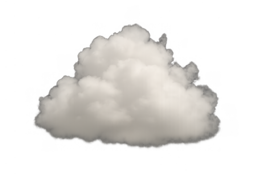 White fluffy cloud floating, light cumulus smoke vapor rendering, weather element on transparent background - Powered by Adobe
