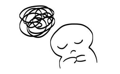 Illustration of a troubled character