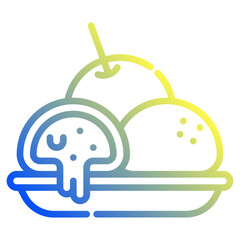 Mochi. This is a vector single icon with a dashed line gradient style. It is suitable for various purposes, including website design, mobile app design, and logo design.