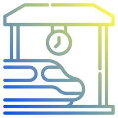 Shinkansen. This is a vector single icon with a dashed line gradient style. It is suitable for various purposes, including website design, mobile app design, and logo design.