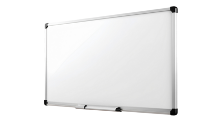 Blank whiteboard for writing isolated on a white transparent background PNG