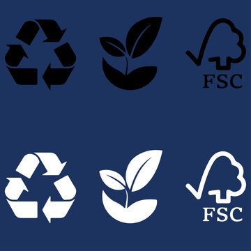 RECYCLE ECO FSC LOGO VECTOR