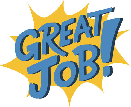 Pop Art Comic Style Great Job Word Bubble Vector