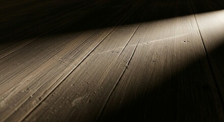Rustic elegance shining through sunlight on a weathered wood floor, perfect for home interiors, cozy spaces, and a touch of timeless charm
