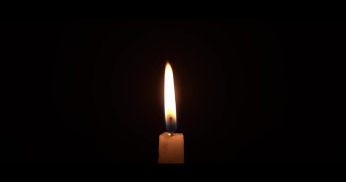 Close-up of Candle Flame on Black Background