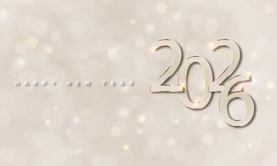 Happy New Year 2026 Greeting Card