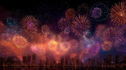 celebrate 2026 new years eve with dazzling fireworks over a paper city skyline view