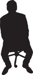 vector,high angle view of silhouette front view of a man sitting on chair