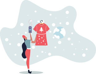 Sustainable fashion concept.Slow fashion and thrift or second hand shopping.life and employment of people.