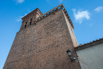 The bell tower of Santa Maria de la Anunciacion Church in Nijar, Almeria, Spain. 