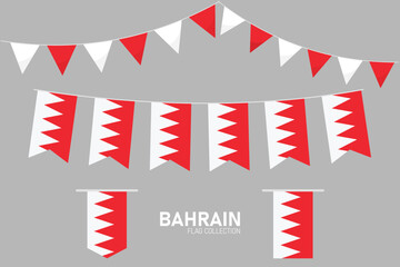 Bahrain national flag collection, Flag garlands festive bunting triangle banners and hanging flag
