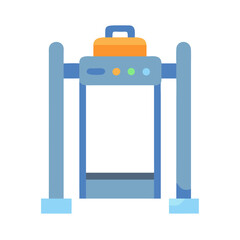 Cartoon scanner gate on black background using minimal colors