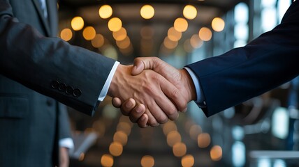 Business Handshake Symbolizing Partnership and Agreement
