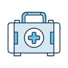 Obraz premium Minimalist first aid kit illustration against a black background