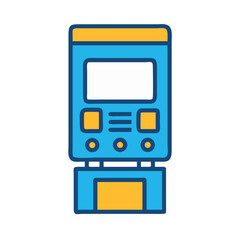 Retro arcade machine vector icon on black background